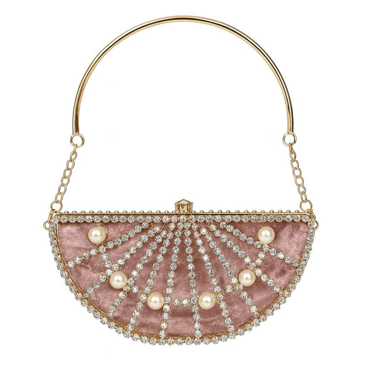Crystal Pearl Curve Clutch