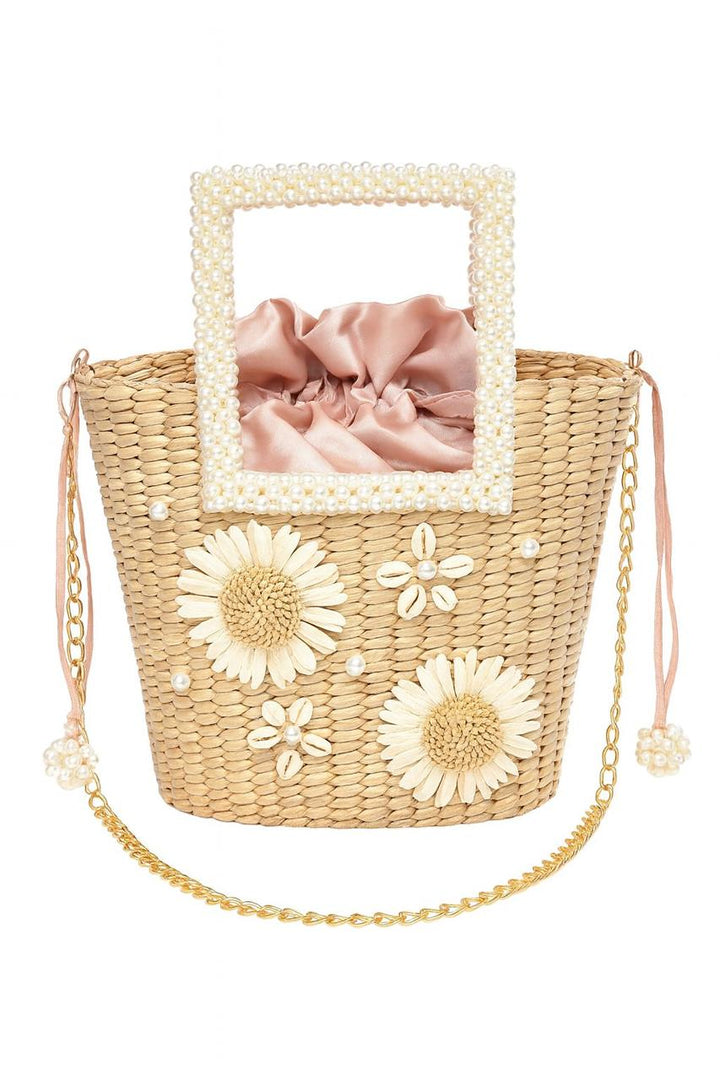 Daisy Pearl Handle Tote